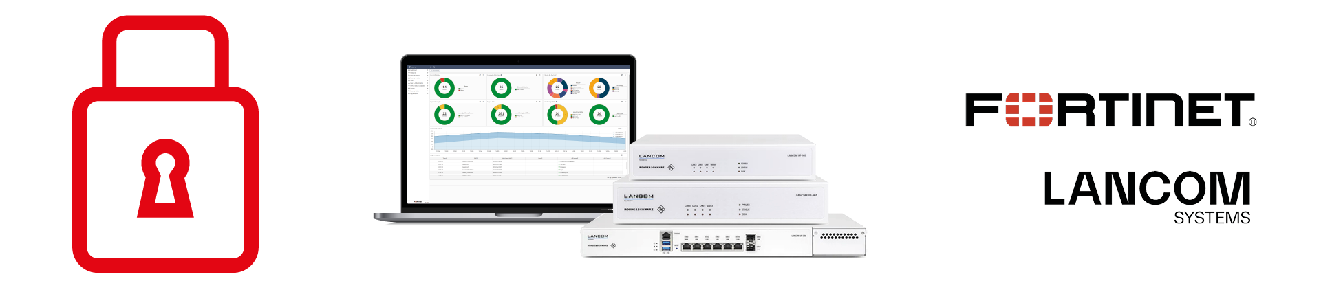 Fortinet und Lancom Partner Banner