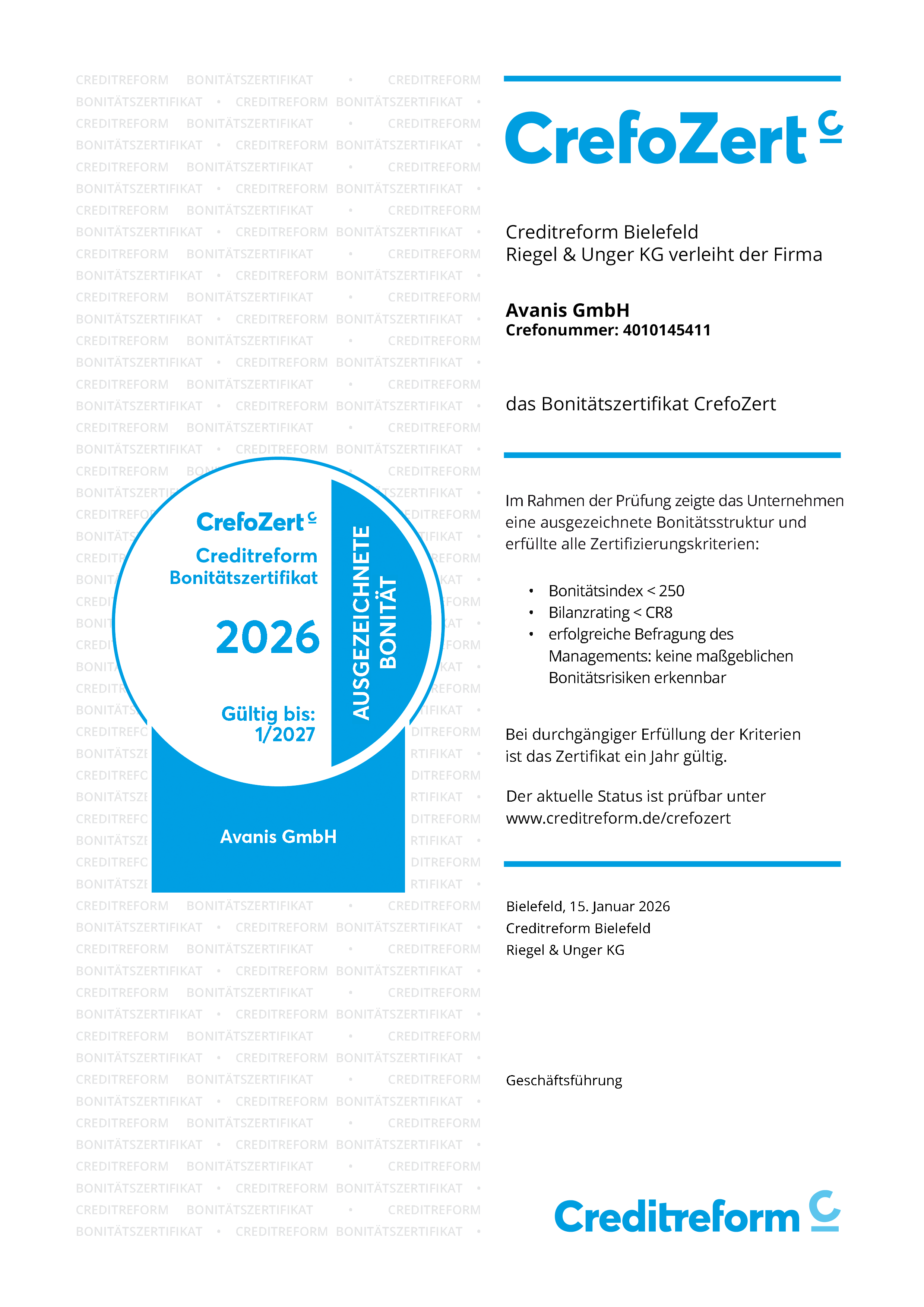 CrefoZert Zertifikat