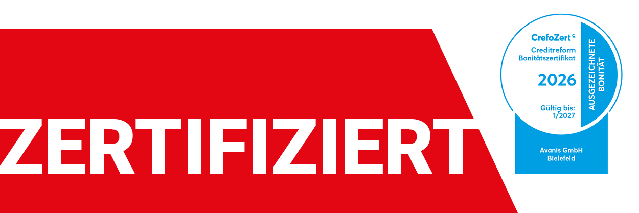 Banner mit zertifiziertem Schriftzug