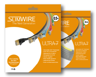 SlimWire Ultra7 Verpackung - Orangene Ziplock-Taschen mit SlimWire Design