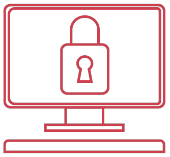 Illustration eines Monitors mit einem Schloss