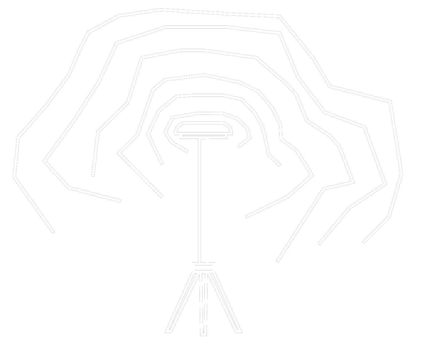 Einfaches Symbol eines Accesspoints, der auf einem Tripod montiert ist, mit Linien, die ein Funksignal anzeigen